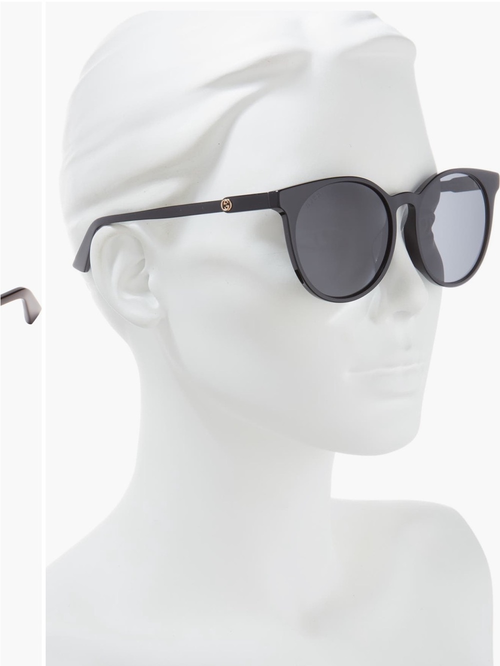 Gucci Black Round Women’s Sunglasses with Black Lenses